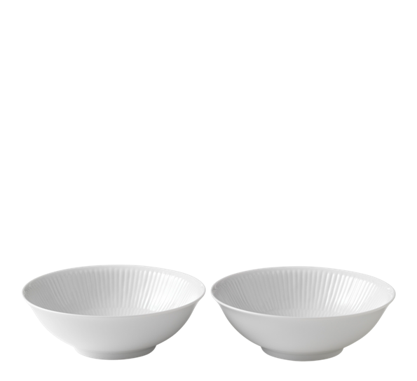 Hvit Riflet dessertskål 35 cl 2pk fra Royal Copenhagen