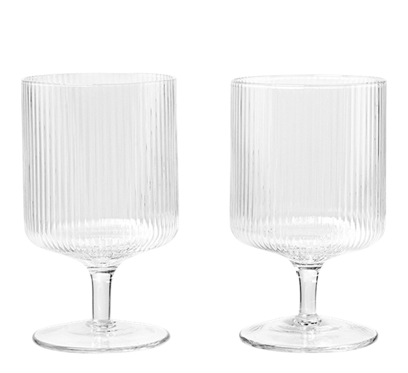 Ripple klar vinglass 2-pk fra Ferm Living