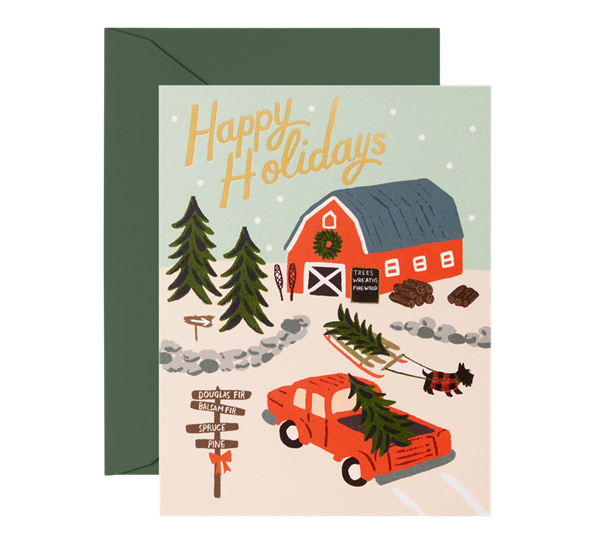 Julekort Holiday Tree Farm fra Rifle Paper Co.