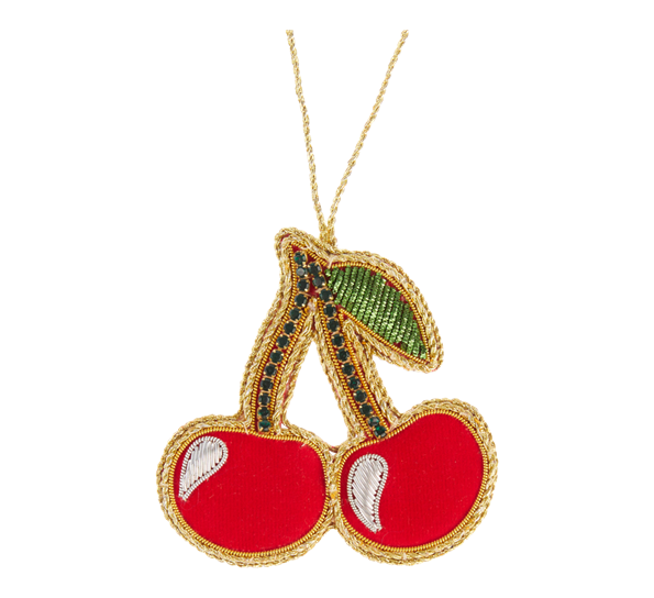 <p>Kirsebær med broderinger 7,5cm rød Tinker Tailor</p>
