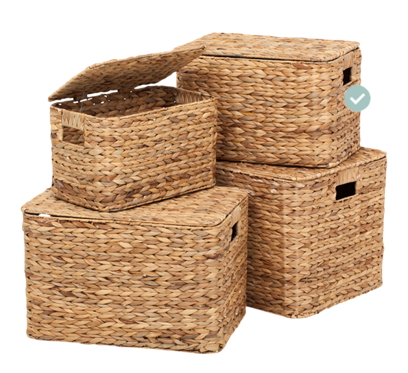 Lily kurv med lokk 26x27 cm vannhyasint natur fra Dixie