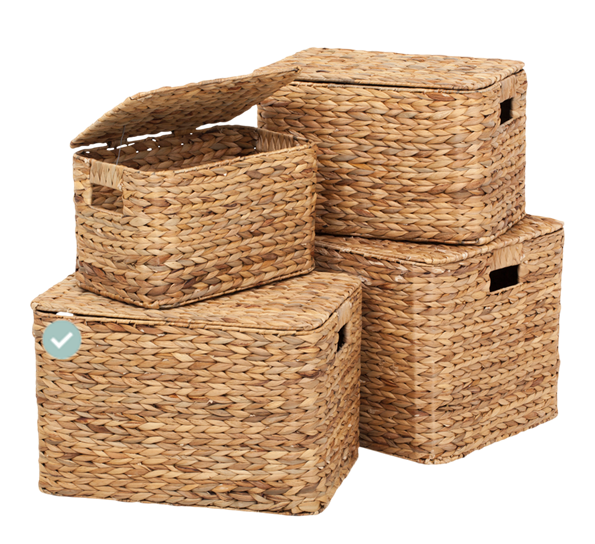 Lily kurv med lokk 30x32 cm vannhyasint natur fra Dixie