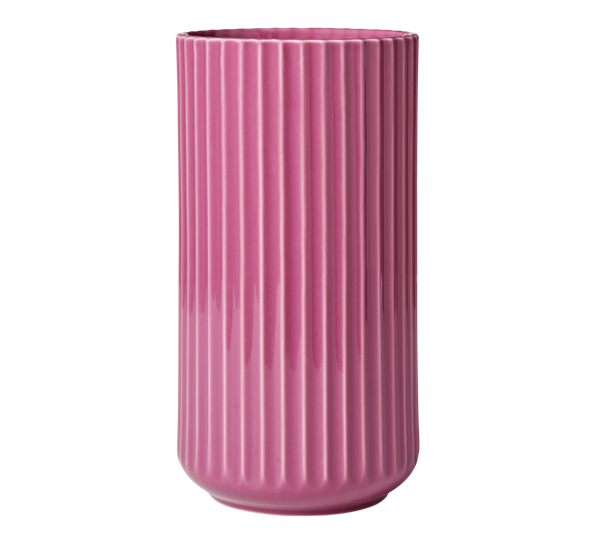 Lyngbyvase h20,5 cm lilla porselen fra Lyngby Porcelæn