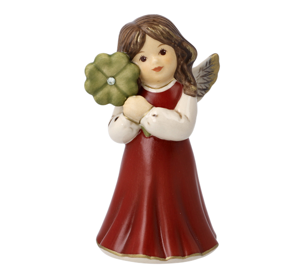 Bordeaux engel Good Luck med Swarovski®-krystall 9 cm fra Goebel