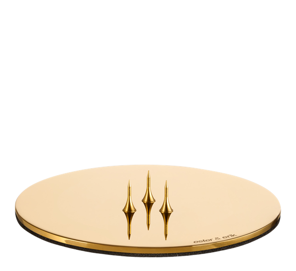 <p>Lysplate liten blank gull 9cm Ester & Erik</p>