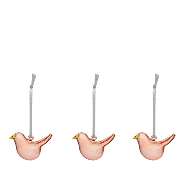 Glassfugler mini 3-pk rosa fra Iittala