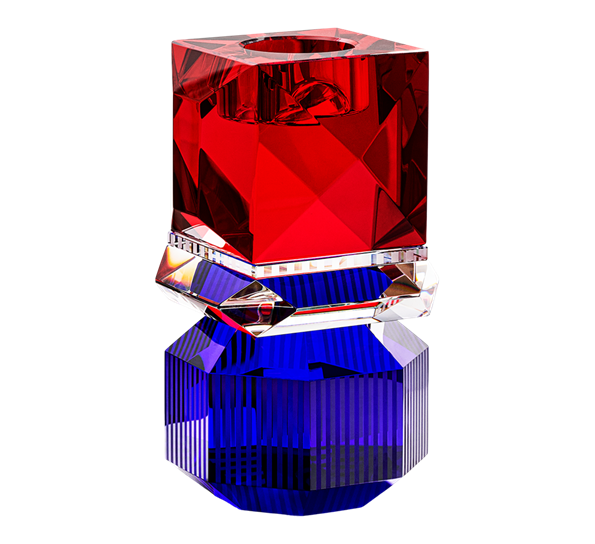 Dakota telysestake h9 cm rød blå fra Reflections Copenhagen