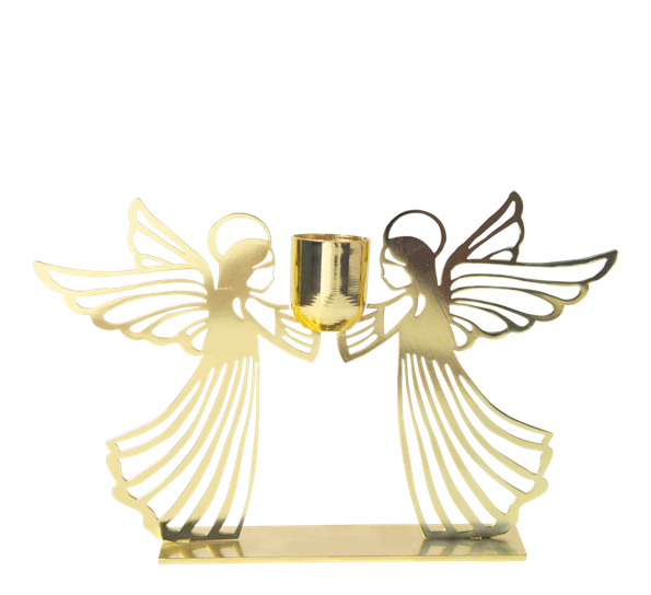 Lysestake flyvende engler gull fra Pluto Design