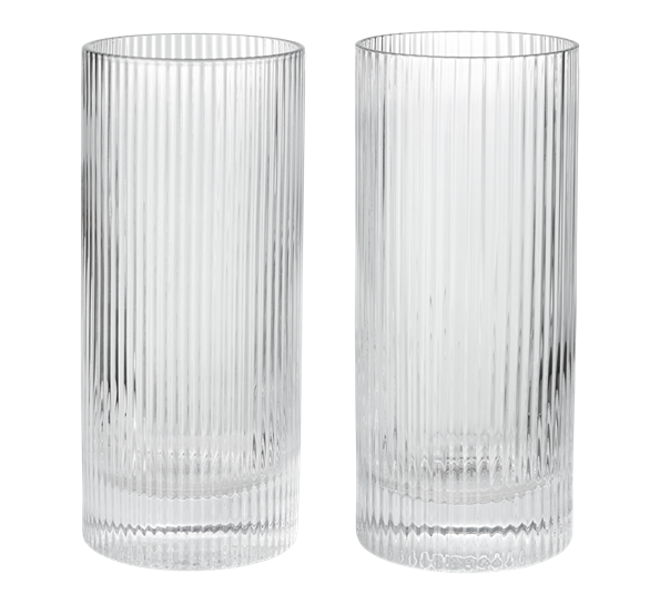 Ripple higballglass 16 cm 2-pk klar Ferm Living