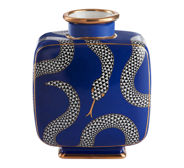 Eden firkantet vase marineblå fra Jonathan Adler