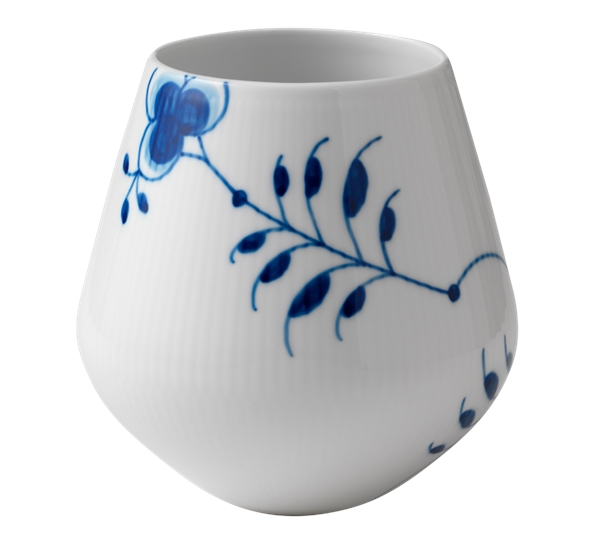 Blå Mega Riflet vase 15 cm fra Royal Copenhagen