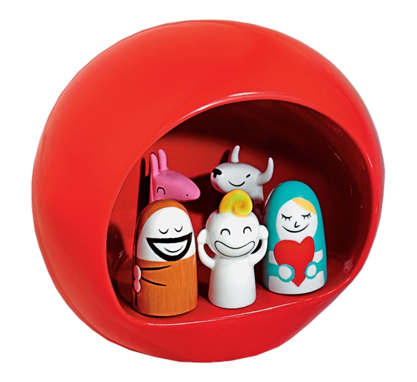 Presepe julekrybbe rød 6 deler fra Alessi