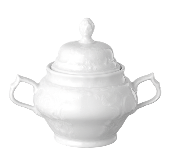 Sanssouci Hvit sukkerskål med lokk 26 cl fra Rosenthal