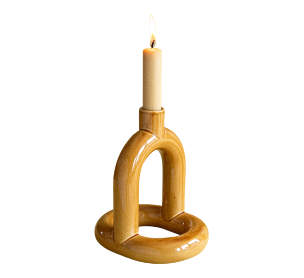 <p>Kapp lysestake 1. 17,8 cm mustard NOIDOI</p>