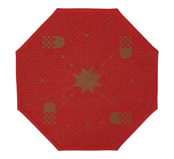 Christmas Traditional juletreteppe 130 cm Archive Red fra Georg Jensen Damask