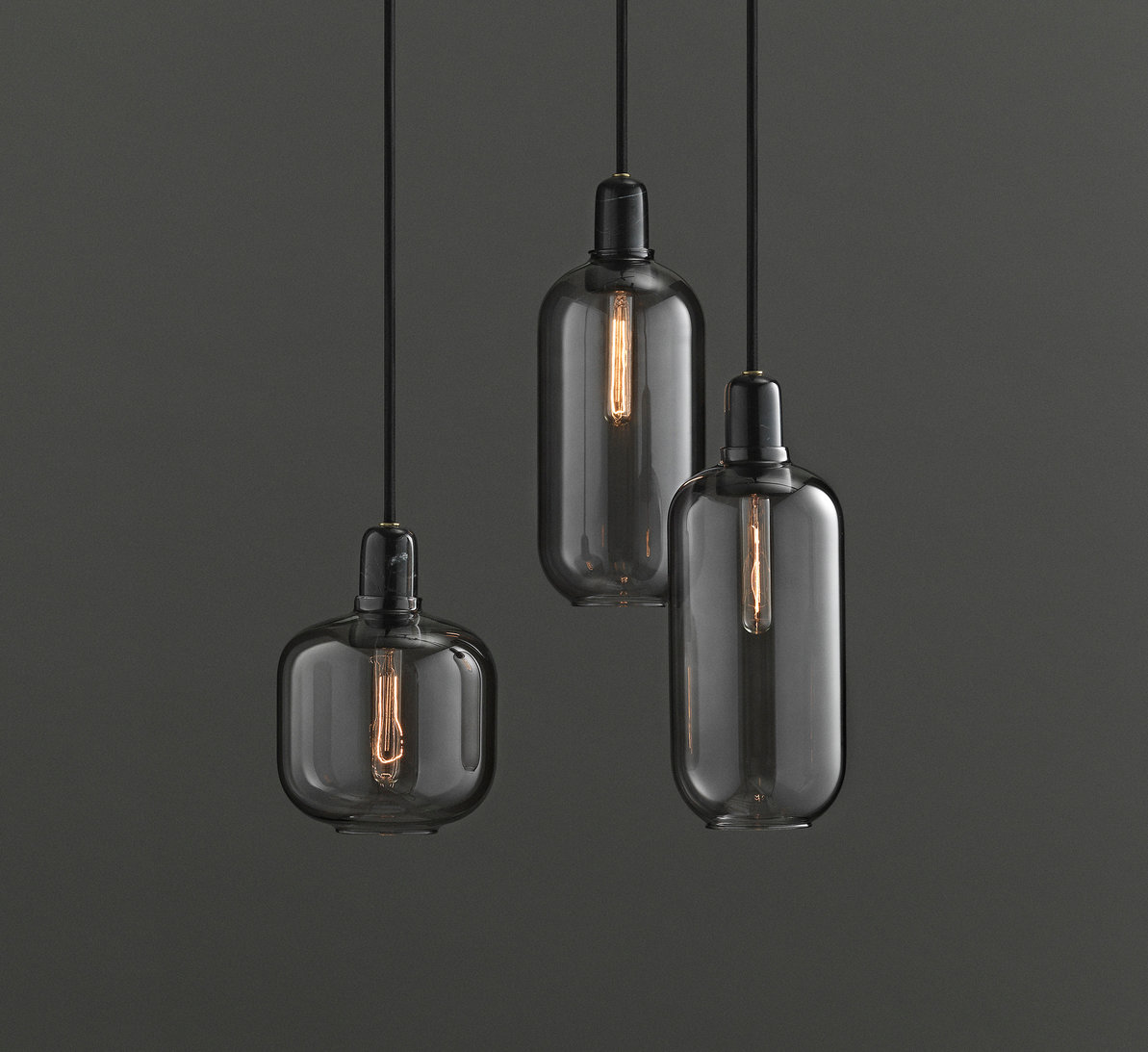 Amp lampe liten smoke sort Amp lampe liten smoke sort