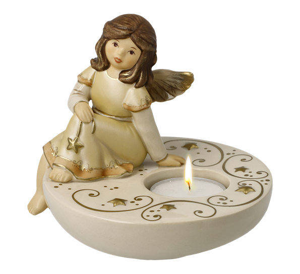 Champagne engel Dreamer telysestake ø12 cm fra Goebel