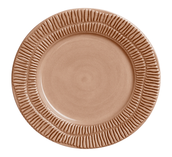 Stripes asjett 21 cm cinnamon fra Mateus