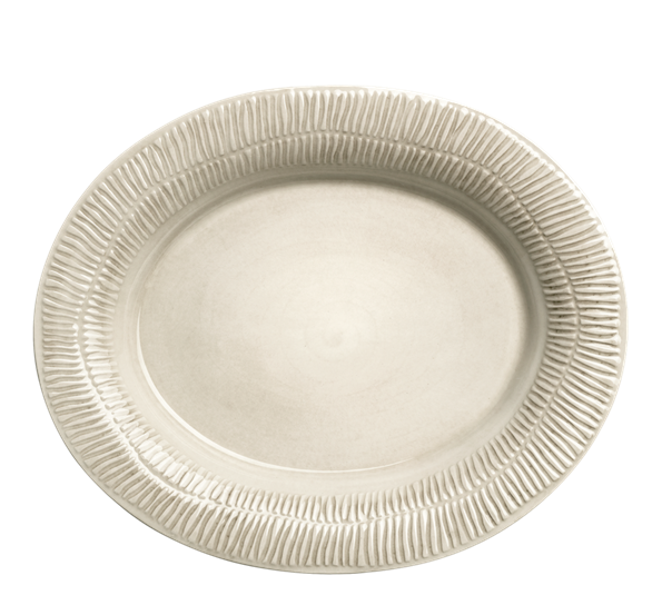 Stripes serveringsfat 35x30 cm sand fra Mateus