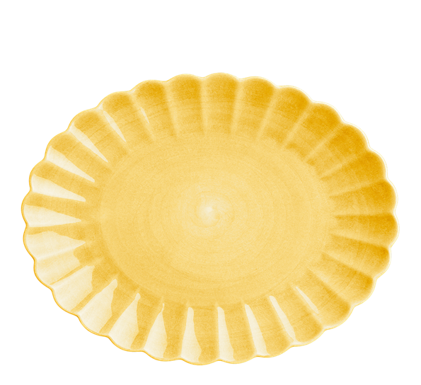 Oyster serveringsfat 35x30 cm gul fra Mateus