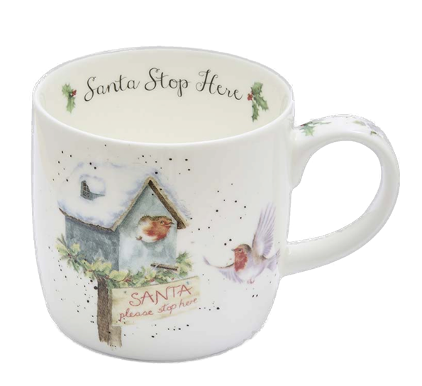 WD julekrus 3,1 dl Santa Stop Here fra Wrendale Designs
