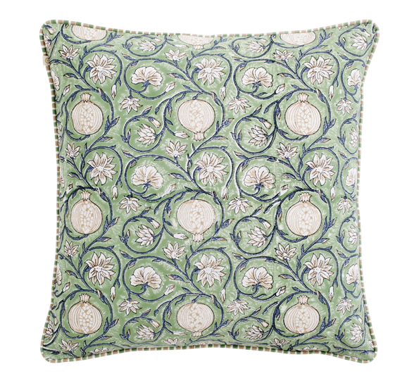 Tangier Pomegranate pute grønn 50x50cm fra Chamois