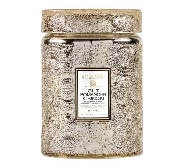 Duftlys 100t Gilt Pomander & Hinoki fra Voluspa