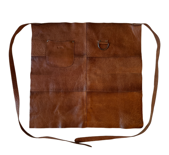Midjeforkle bøffelskinn 61x58 cm camel Garv