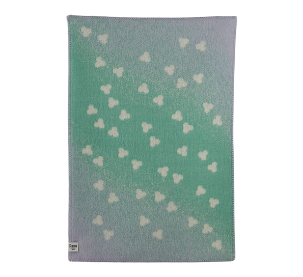 Melvin babypledd turkis lavendel fra Røros Tweed