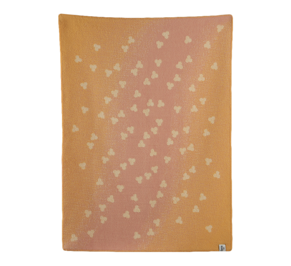 Melvin halvpledd lys rosa gul fra Røros Tweed