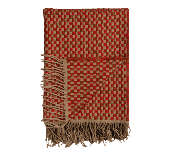 Isak pledd Red Sumac 150x210 cm fra Røros Tweed