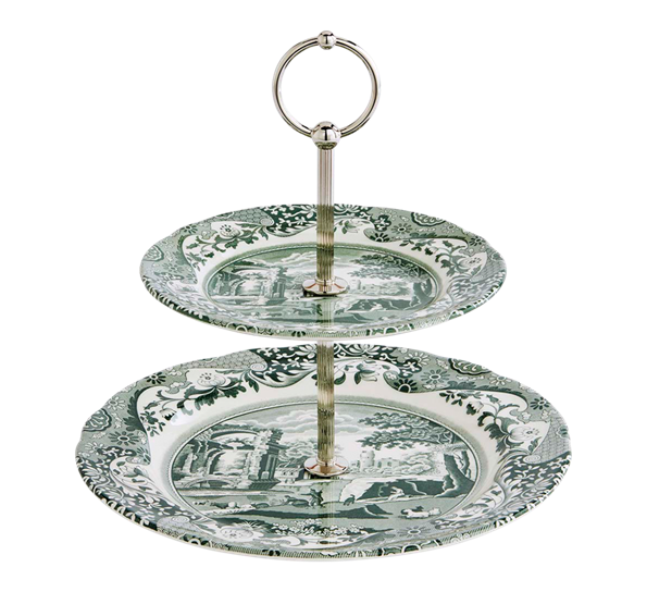 Green Italian etasjefat 2 deler Spode