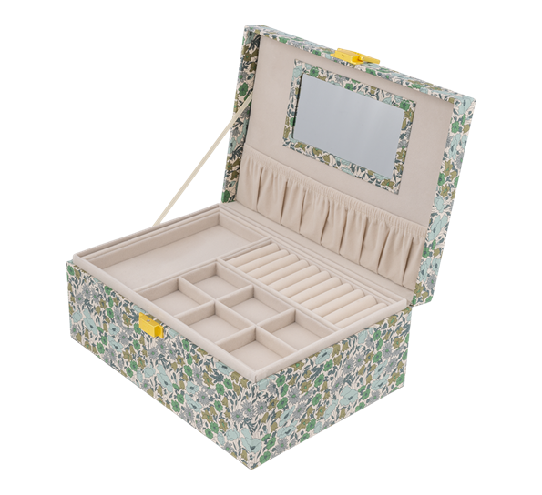 Smykkeskrin stort Liberty Poppy and Daisy teal Bon Dep
