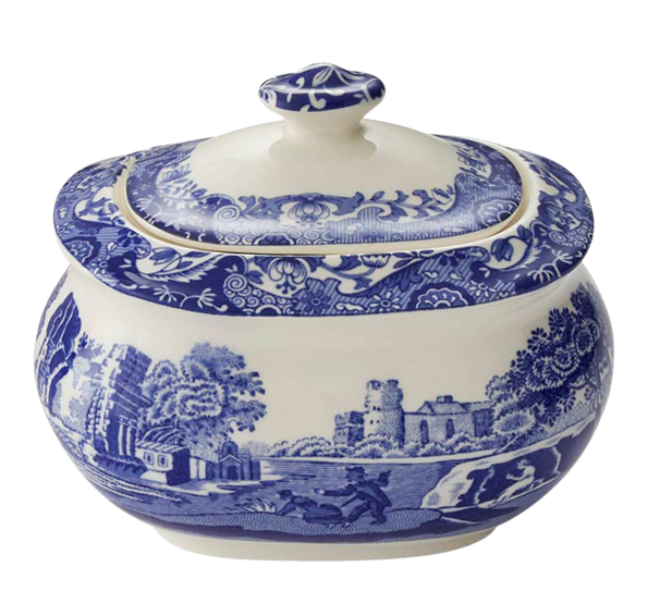 Blue Italian sukkerskål med lokk 0,25l fra Spode