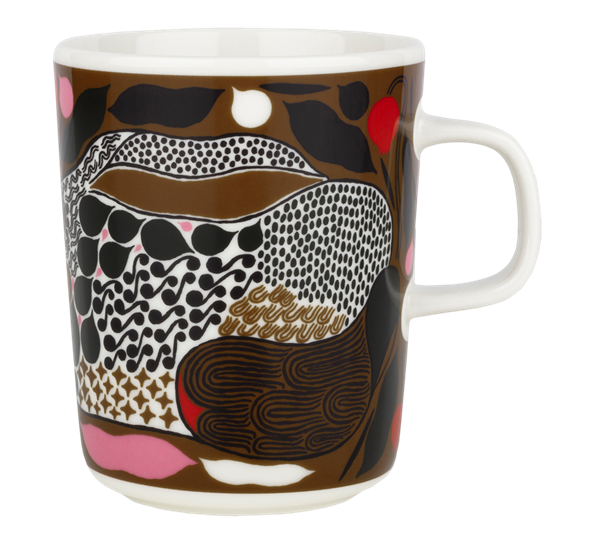 Oiva Rusakko krus 2,5 dl hvit brun mørkegrønn rød fra Marimekko