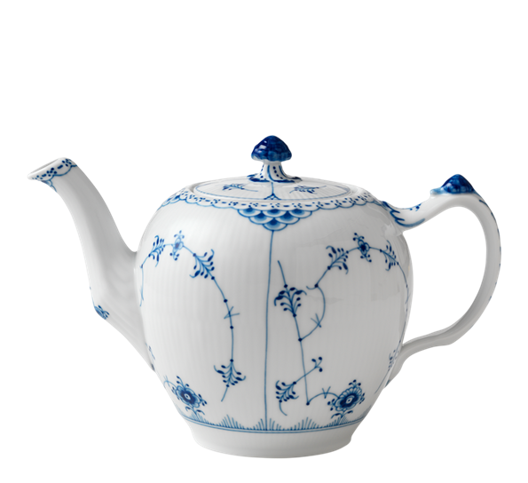 Musselmalt Halvblonde tekanne med lokk 1 liter fra Royal Copenhagen