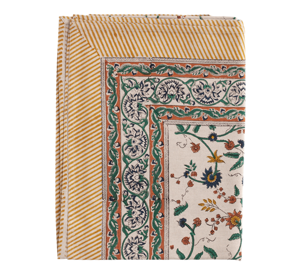 Samode duk 170x270 cm oker blå grønn fra Chamois