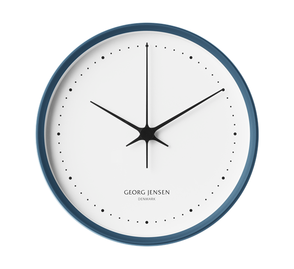 HK veggklokke 22 cm blå og hvit fra Georg Jensen