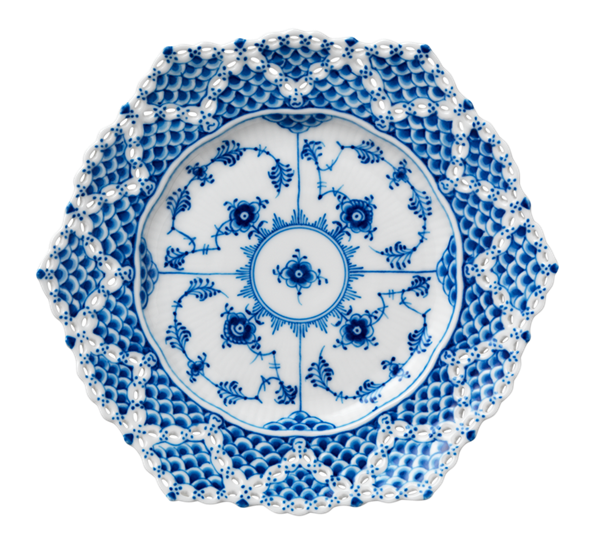 Musselmalt Helblonde asjett 21cm gjennomskåret kant fra Royal Copenhagen