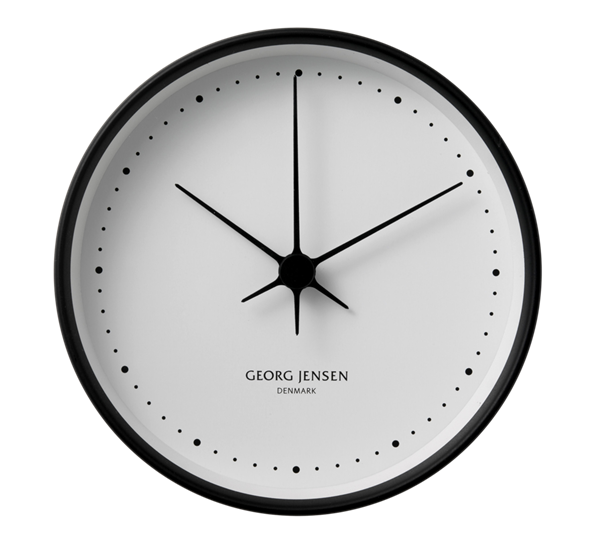 HK veggklokke 22 cm sort fra Georg Jensen