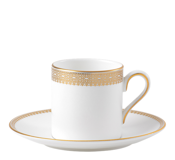 Lace Gold espressokopp med skål 8 cl fra Wedgwood