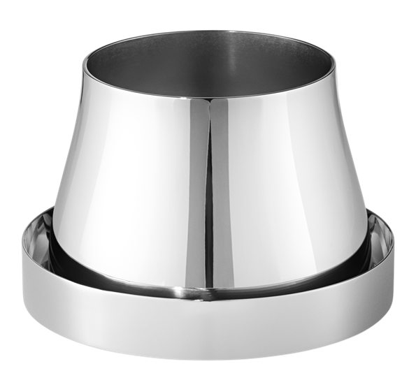 Terra blomsterkrukke med fat stål Ø9,8 cm fra Georg Jensen