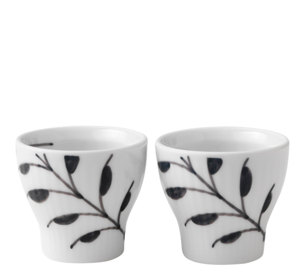 Sort Mega Riflet eggeglass 2 pk fra Royal Copenhagen