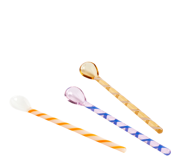 Glasskjeer Spice 3-pk rav, lys rosa og hvite fra HAY