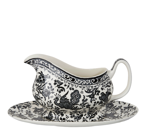 Black Regal Peacock saus med skål fra Burleigh