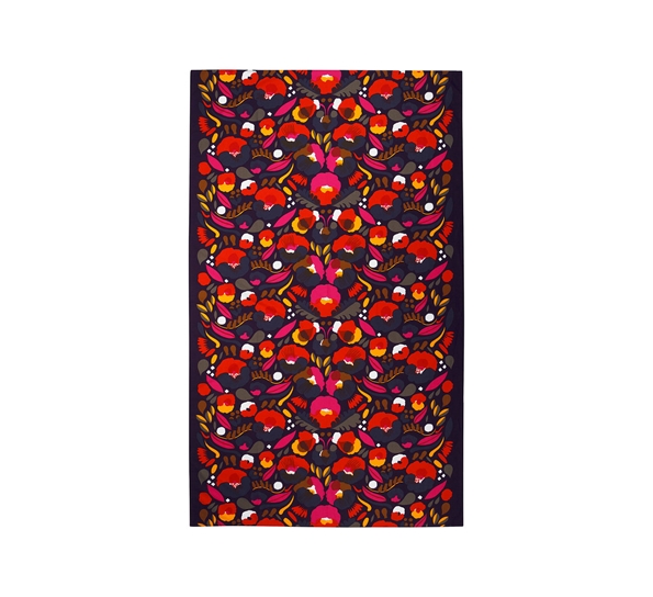 Hattarakukka duk 150x250 cm plomme rød gul fra Marimekko