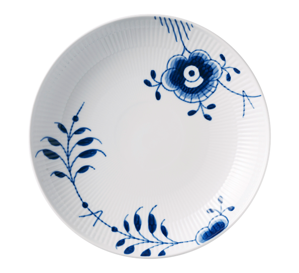 Blå Mega Riflet tallerken uten kant 25 cm fra Royal Copenhagen