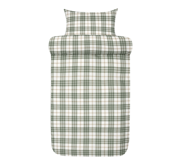 Lukas sengesett flanell dempet grønn 200x220cm Høie