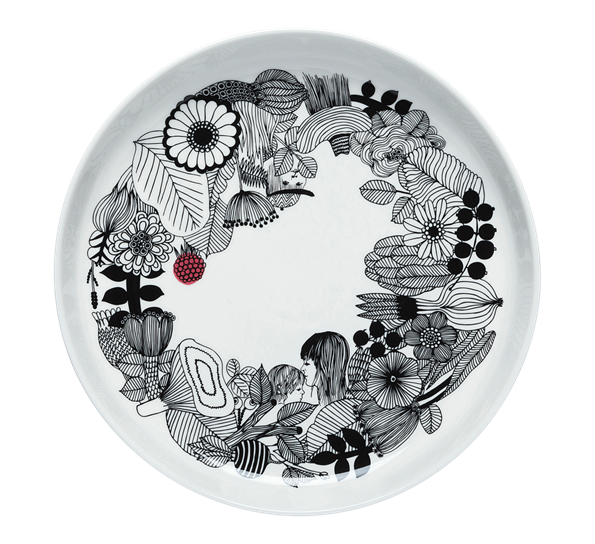 Siirtolapuutarha fat 32 cm hvit sort rosa fra Marimekko