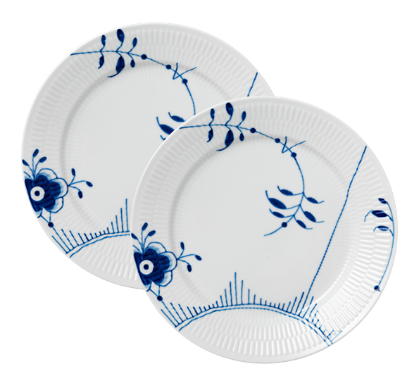 Blå Mega Riflet tallerken 27 cm dekor 2 2-pk fra Royal Copenhagen